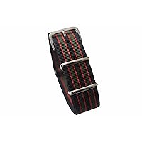 Watch Bands Straps - Choice of Color 20mm Premium Heavy Duty Durable Ballistic Nylon James Bonds Style Replacement Watch Bands Straps (Black Red Green)