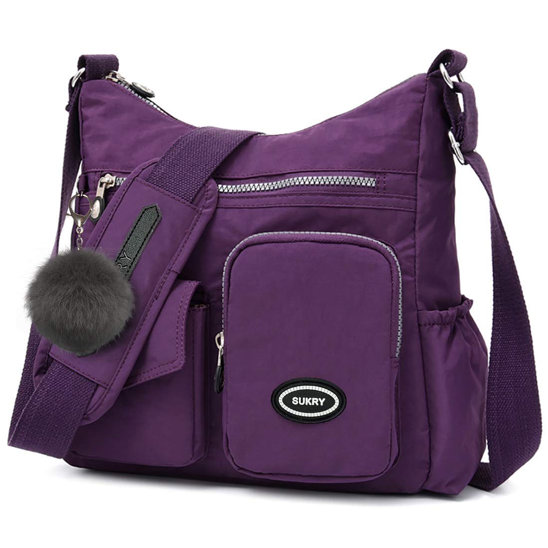 SUKRY Nylon Crossbody Bag for Women with Anti theft RFID Pocket, Waterproof Shoulder Bag Travel Purses and Handbag