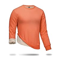Boladeci Men's Full Sherpa Lined Crewneck Sweatshirts Premium Heavy-weight Fleece Pullover Thick Thermal Cotton Sweat-Shirts