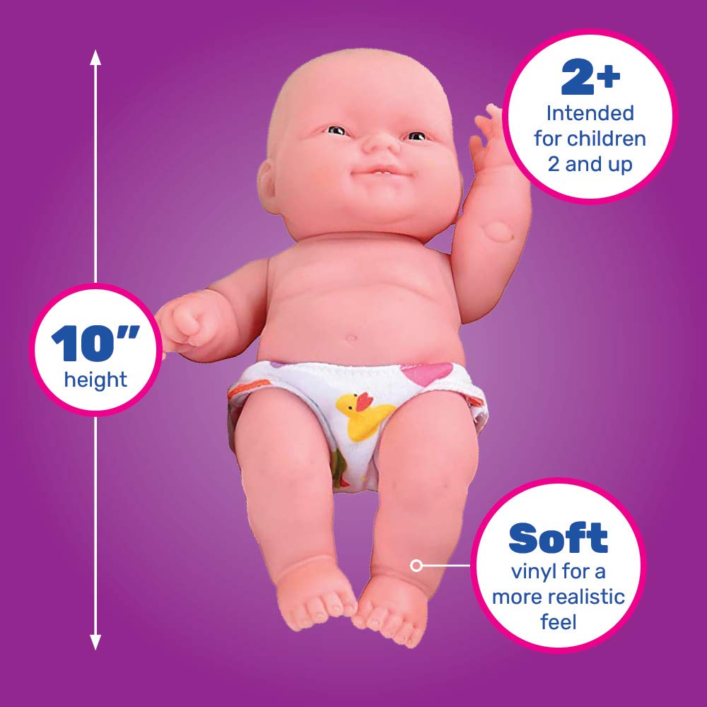 Constructive Playthings Huggable Multi-Cultural Baby Dolls for Kids, Set of 4
