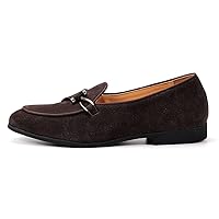 Mens Slip On Loafers Gold Buckle Moccasins Casual Formal Business Wedding Shoes Smoking Slipper Black Brown