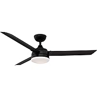 Fanimation Xeno Wet Indoor/Outdoor Ceiling Fan with Black Blades and LED Light Kit 56 inch - Black