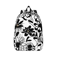Black and White Flowers Stylish And Versatile Casual Backpack,For Meet Your Various Needs.Travel,Computer Backpack For Men