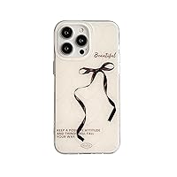 Cute Coquette Bow Phone Case for Women Girls Preppy Heart Pattern Aesthetic Phone Case for iPhone 13