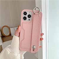 Luxury Card Wrist Strap Leather Wallet case for iPhone 11 12 13 14 14pro 13Pro Max Mini x xr xs 7 8Plus Protective Cover,Pink,for 7Plus 8plus