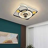 Ceiling Fans, Led Modern Ceiling Fan with Lighting Remote Dimmer Led Modern Ceiling Fan with Lighting Ceiling Fans with Lamps Silent in Lighting Fan Light/Black