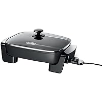 De'Longhi Electric Skillet with Tempered Glass Lid, 16