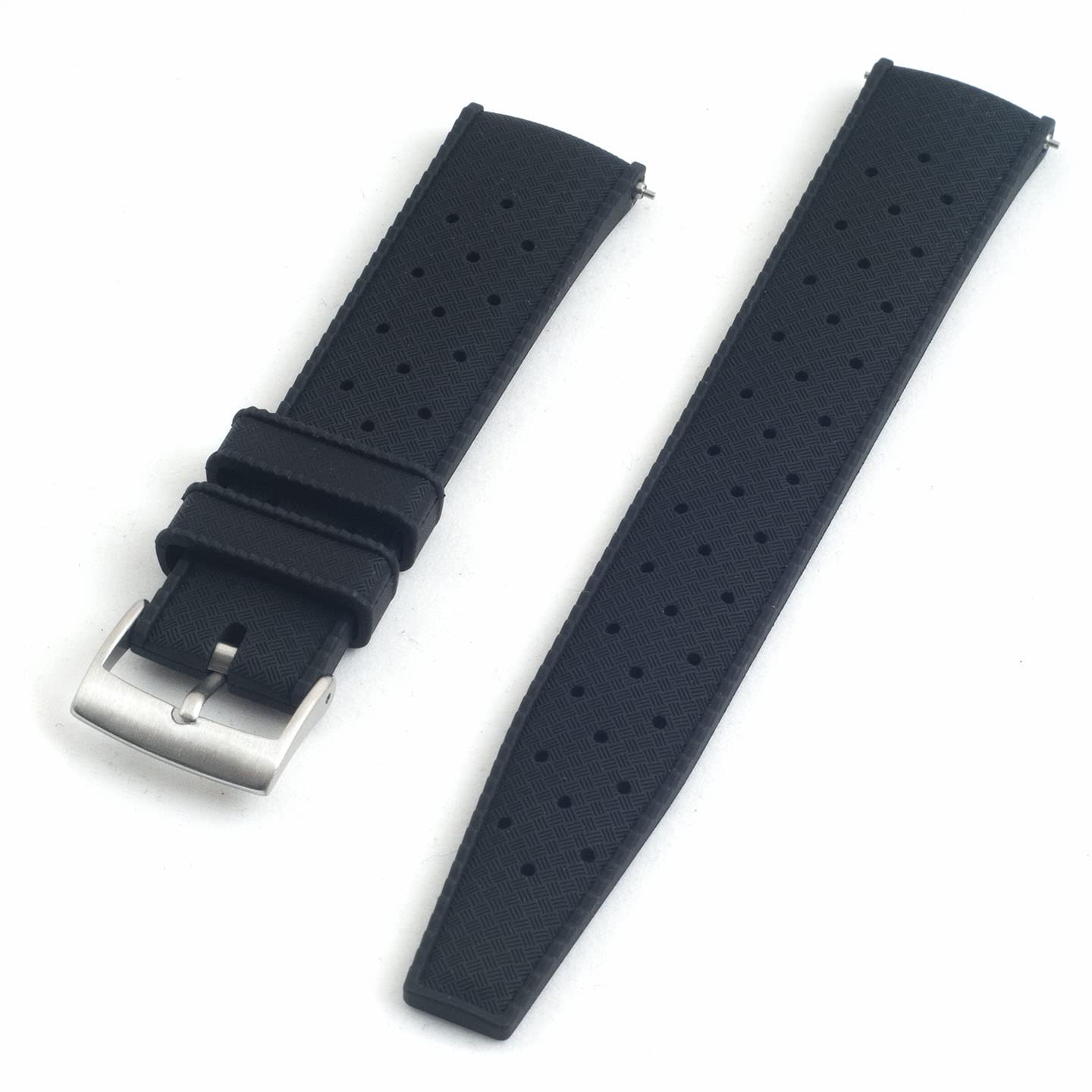 StrapHabit Quick Release Tropical Style FKM Rubber Watch Strap Band 18mm, 19mm, 20mm, 21mm, 22mm