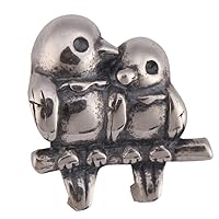 Adabele 1pc Authentic 925 Sterling Silver Hypoallergenic Love Birds Charm Pet Animal Bead Compatible with Pandora All Other Charm Bracelet Necklace EC394