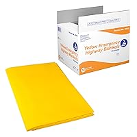 Dynarex 3519 Emergency Highway Blanket, Economy, Disposable and Water Repellent, Provides Full Coverage, Highly Visible for Safety, Yellow, 54