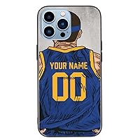 Custom Basketball Player Jersey Silicone Shockproof Phone Case Compatible for iPhone 14 13 12 11 Pro/Pro Max/Mini Custom Design Your Name and Number Fans City Gift
