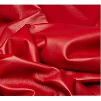 RED Genuine Leather, Real Lambskin Hides, Soft Finish Sheepskin Bookbinding Cloth Fabric Craft Material 5-6 Sqt 0.5-0.6 mm get a Full Skin Piece of 5