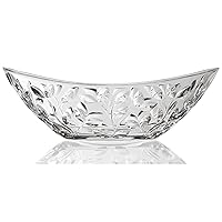 Elegant Multicolor Design Microwave Dishwasher Safe RCR Laurus Crystal Oval Bowl for Kitchen - Makes a Great Centerpiece, Fruit Bowl, or Decorative Piece