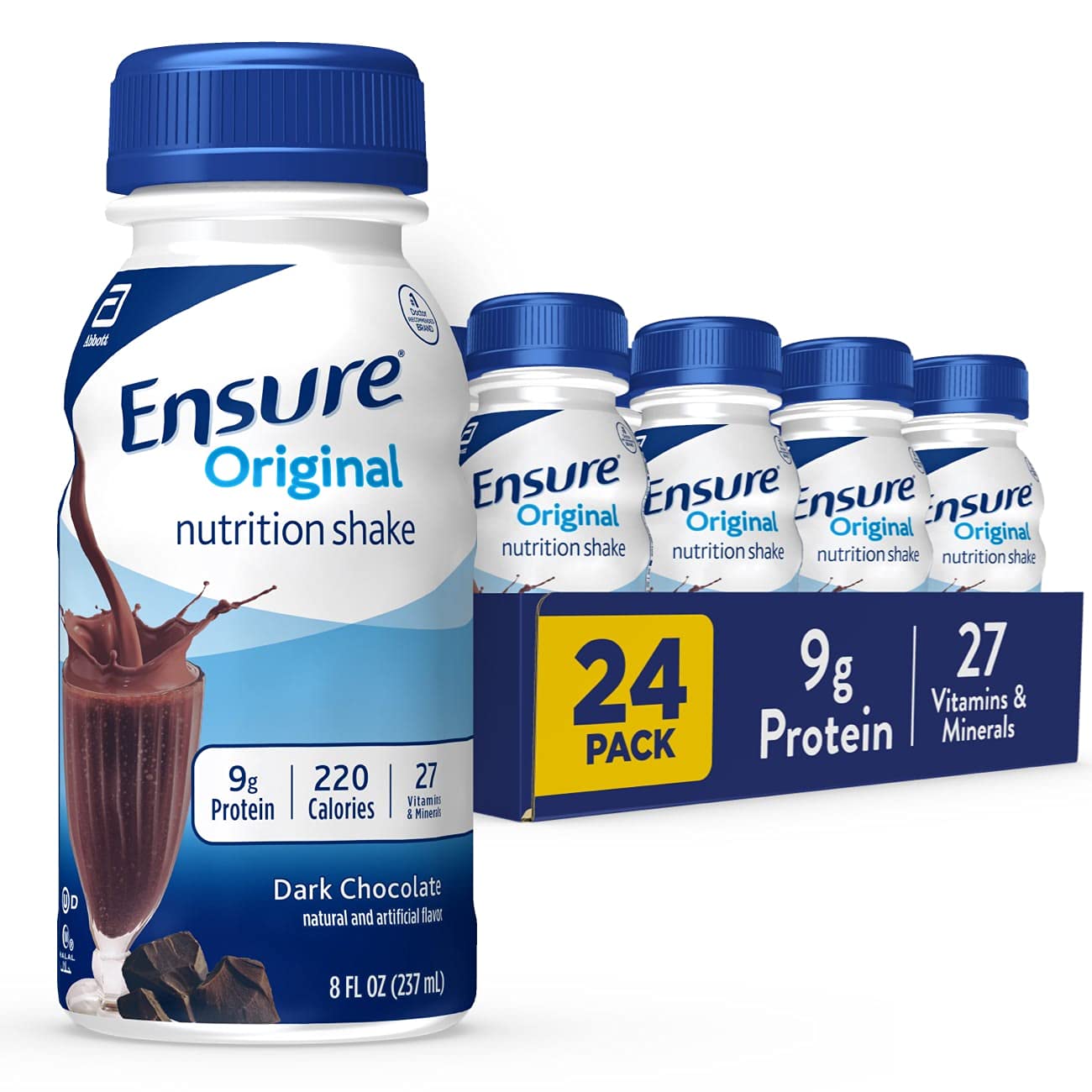 Ensure Original Dark Chocolate Nutrition Shake | Meal Replacement Shake | 24 Pack