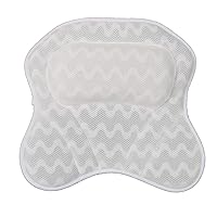 Bath Pillow with Large Non-Slip Suction Cups, Ergonomic Bathtub Cushion for Neck, Back & Shoulder Support Bath Accessories for Jacuzzi, Hot Tub