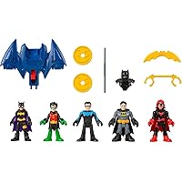 Fisher-Price Imaginext DC Super Friends Batman Toys Family Multipack Figure Set, 5 Characters & 7 Accessories for Kids Ages 3+ Years