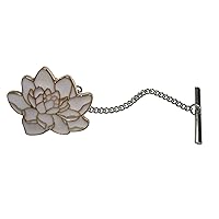 White Toned Sacred Lotus Water Lily Flower Tie Tack