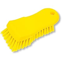 SPARTA Plastic Cutting Board Scrub Brush with Hanging Hole for Washing Cutting Boards, 6 Inches, Yellow
