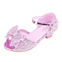 Athletic Shoe Children Shoes with Diamond Shiny Sandals Princess Shoes Bow High Heels Show Princess Kid Wedges for Girls