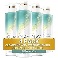Olay Cleansing & Strengthening Women's Body Wash with Ceramide and Vitamin B3 Complex 20 fl oz (Pack of 4)