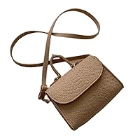Shoulder Bag for Women Handbags and Purse Retro Alligator Pattern Female Crossbody Bag Solid Color Messenger Bag (style1-khaki)