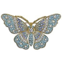Elegant Wings: Royal Butterfly Brooch with Jewels & Enamel Crystals