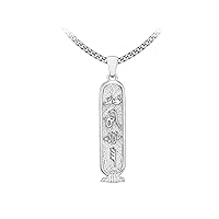 Tuscany Silver Women's Sterling Silver Necklace - 'Love' Cartouche Pendant on Curb Chain - 51cm/20