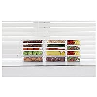 Living Innovation Kitchen Refrigerator Organizer, Fridge and Freezer Storage, Food Containers with Lids M2(4P)+L1(6P)+L2(4P) Total 14P Extended Set C
