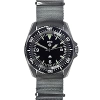 MWC Diver Swiss Quartz Steel Black Ceramic Sapphire Date Display Fabric NATO Man Watch