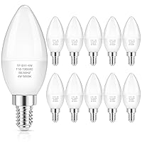 MAXvolador E12 LED Candelabra Light Bulbs 40W Equivalent, Daylight White 5000K 4W Chandelier Bulbs, 400 LM Candle Bulb Base, Non-Dimmable, Pack of 10