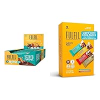 FULFIL Vitamin and Protein Bars, Chocolate Salted Caramel, Snack Sized Bar with 15g Protein & Vitamin and Protein Snack Sized Bars, Best Sellers Variety Pack with 15g Protein