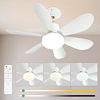 Socket Fan Light with Remote, 20.5in Small Ceiling Fan with 3-Speeds, Dimmable LED, E26 Base, Cordless Light Socket Fan for Kitchen, Bedroom, and Small Rooms