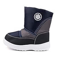 LONSOEN Childrens Winter Snow Boots for Girls Boys Cold Weather Outdoor Casual Fur Boots