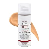 EltaMD UV Clear SPF 46 Tinted Face Sunscreen, Broad Spectrum Sunscreen for Sensitive Skin and Acne-Prone Skin, Oil-Free Mineral-Based Sunscreen, Sheer Face Sunscreen with Zinc Oxide, 1.7 oz Pump