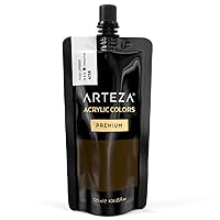 ARTEZA Acrylic Paint Raw Umber Color (120 ml Pouch, Tube), Rich Pigment, Non Fading, Non Toxic, Single Color Paint for Artists and Hobby Painters