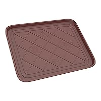 Stalwart All Weather Boot Tray - Small Water Resistant Plastic Utility Shoe Mat for Indoor and Outdoor Use in All Seasons (Brown)
