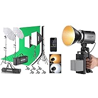 NEEWER Photography Lighting kit with Backdrops, LED Video Light, 8.5x10ft Backdrop Stands,UL Certified 5700K 800W Equivalent 24W LED Umbrella Softbox Continuous Lighting for Photo Video Shoot