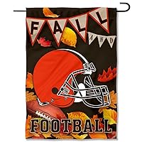 Cleveland Browns Fall Leaves Decorative Football Garden Flag Double Sided Banner