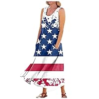 Cotton Linen Dress,Summer Casual U Neck Tank Dress with Pocket Sleeveless Beach Party Cocktail Long Dress
