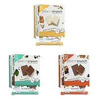 Power Crunch Protein Wafer Bars, Peanut Butter Crème, 1.4 Ounce & Protein Wafer Bars, Chocolate Mint, 1.4 Ounce & Protein Wafer Bars, Peanut Butter Fudge, 1.4 Ounce