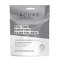 ACURE Foil-Time Fortifying Silver Mask | 100% Vegan | Traps Heat to Open Pores For Superior Serum Delivery | Niacinamide & Glacial Glycoproteins - For Rejuvenated & Refreshed Apprearance | 1 Count