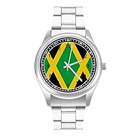 Jamaican Flag Funny Quartz Watch Alloy Watch For Men Women With Design Pattern Print