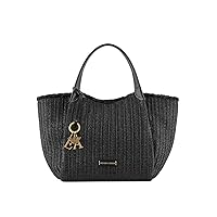 Emporio Armani Women's Shopping Bag - Y3D277 YWQ5D 80001 Straw/Raffia Black - 45 x 30 x 19 cm, Black, centimetri, Black, centimetri