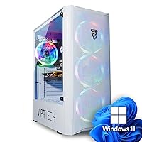 ViprTech Bandit Gaming PC - Intel Core i7 (3.8GHz), AMD RX 580 8GB, 16GB RAM, 1TB NVMe SSD, 700W PSU, Windows 11 Pro, WiFi, Bluetooth, Streaming, Desktop Computer Tower White