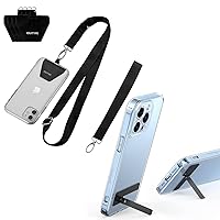 OUTXE Phone Lanyard - 4× Pads, 1× Adjustable Neck Strap, 1× Wrist Strap, 3 Pack Ultra-Thin Kickstand for Cell Phone Case