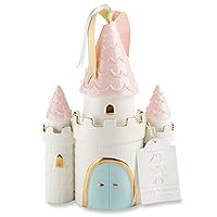 Baby Aspen Simply Enchanted Ceramic Porcelain Princess Castle Piggy Bank Room Decor & Gift, Multicolored , 7.3x4.1x10.2 Inch (Pack of 1)