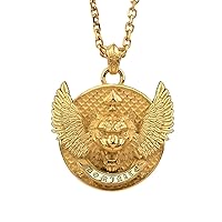 Vintage Titanium Stainless Steel Year of the Tiger Pendant Necklace for Men Women,70cm Chain