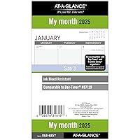 AT-A-GLANCE 2025 Planner Refill, Monthly, 3-3/4