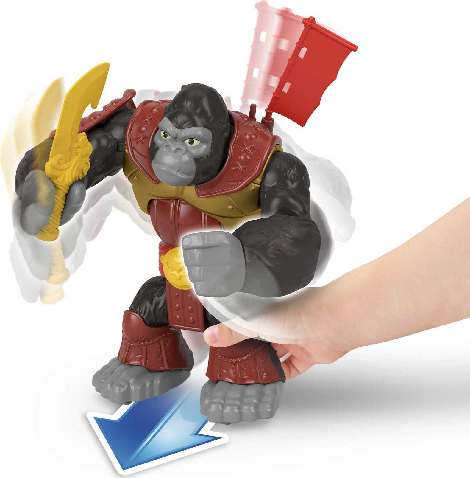 Imaginext Preschool Toy Silverback Gorilla Smash 8-In Figure with Punching Action & Accessories for Pretend Play Ages 3+ Years (Amazon Exclusive)