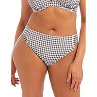 Elomi Plus Size Checkmate Mid-Rise Bikini Bottom, 20, Grey Marl